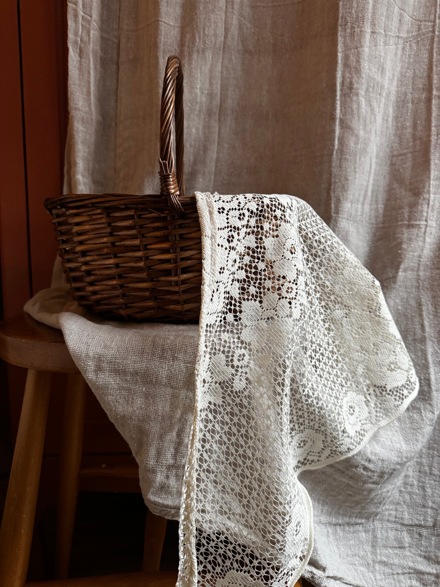 Handmade Vintage Lace Scarf – One of a Kind Everyday Heirloom