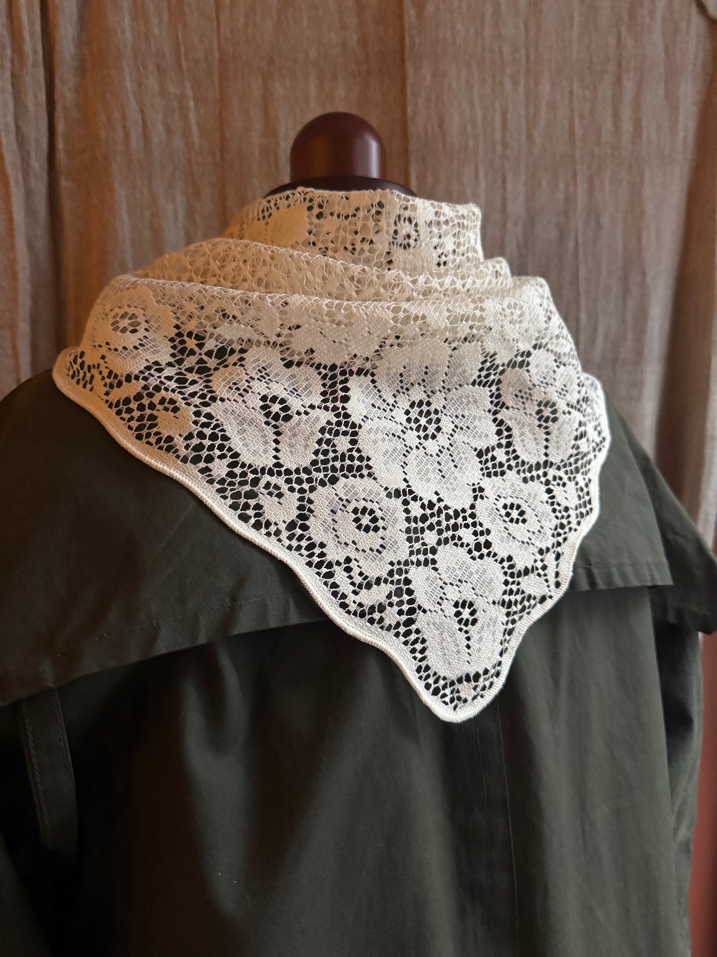 Handmade Vintage Lace Scarf – One of a Kind Everyday Heirloom
