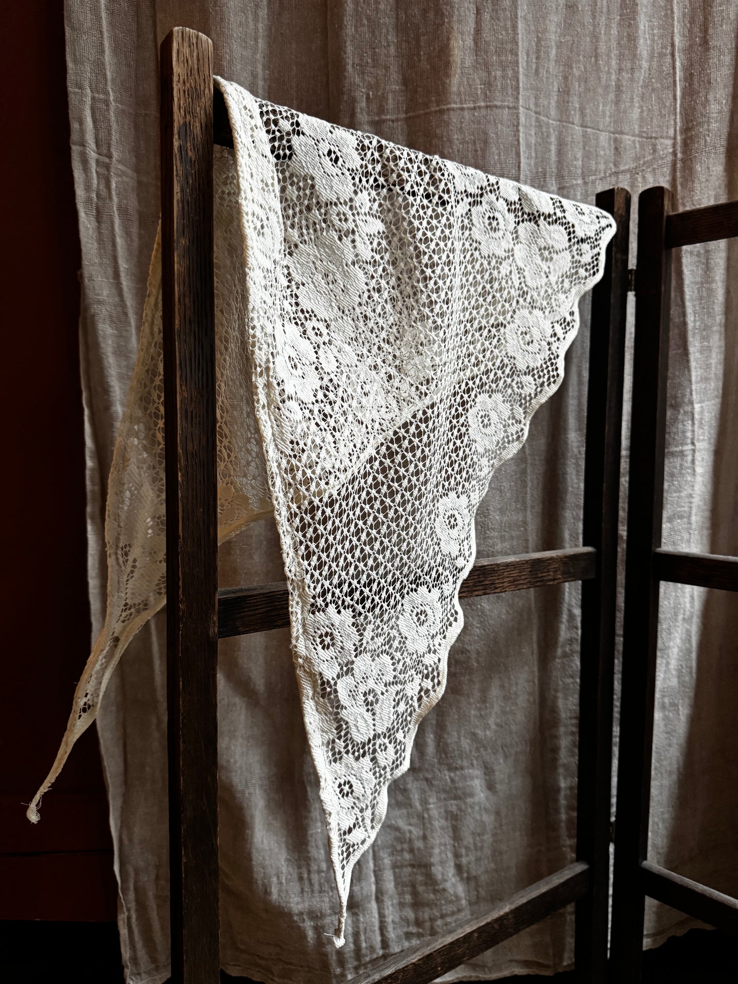 Handmade Vintage Lace Scarf – One of a Kind Everyday Heirloom