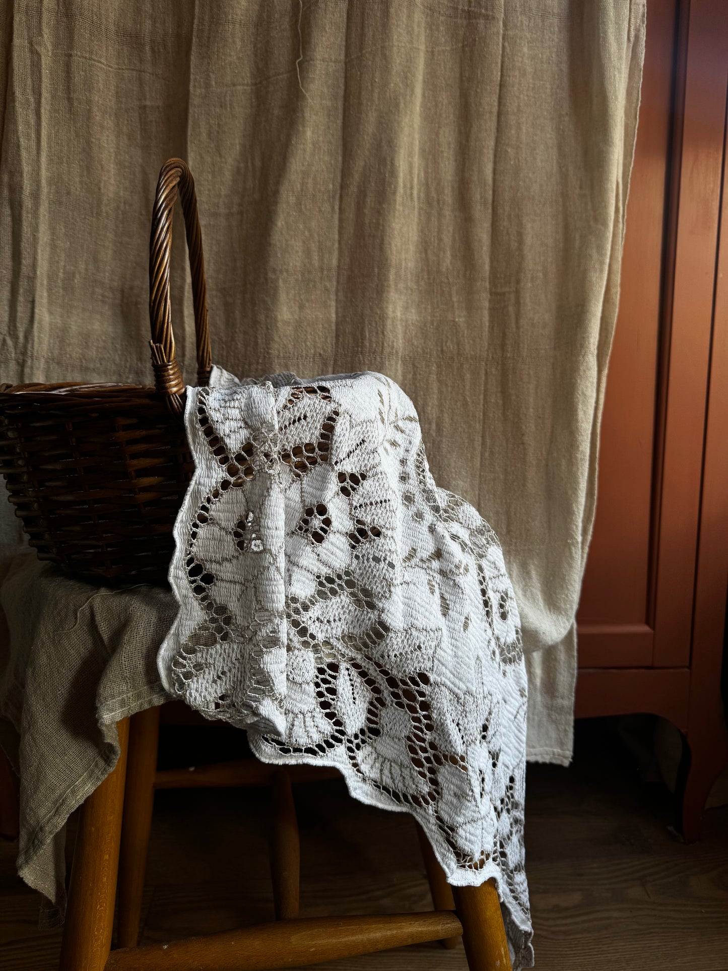 Handmade Vintage Lace Scarf – One of a Kind Everyday Heirloom