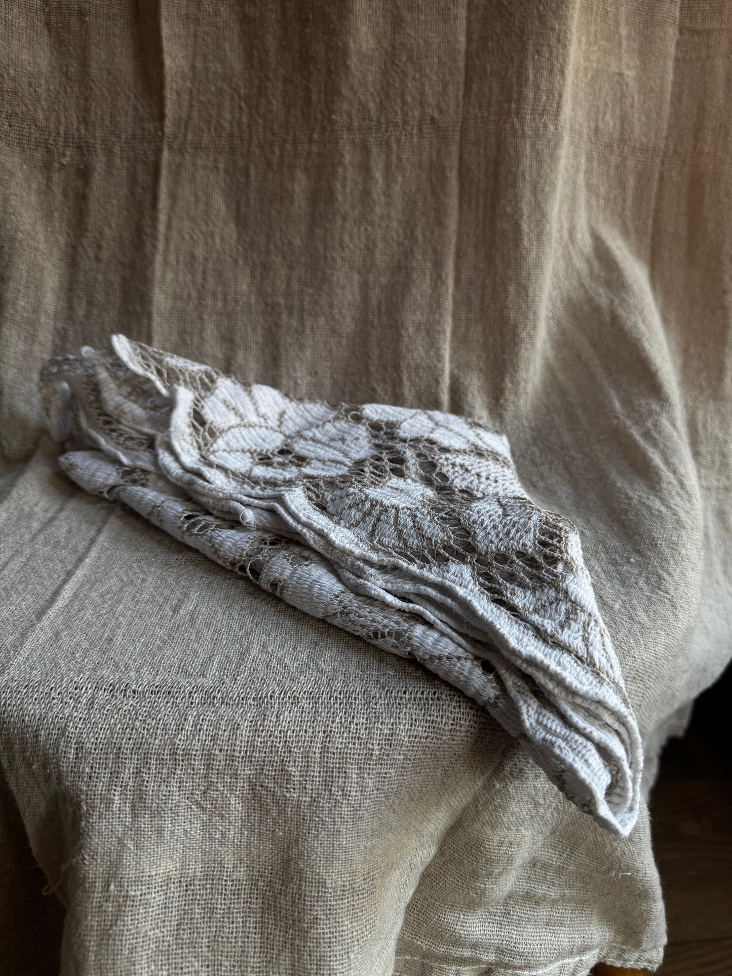 Handmade Vintage Lace Scarf – One of a Kind Everyday Heirloom