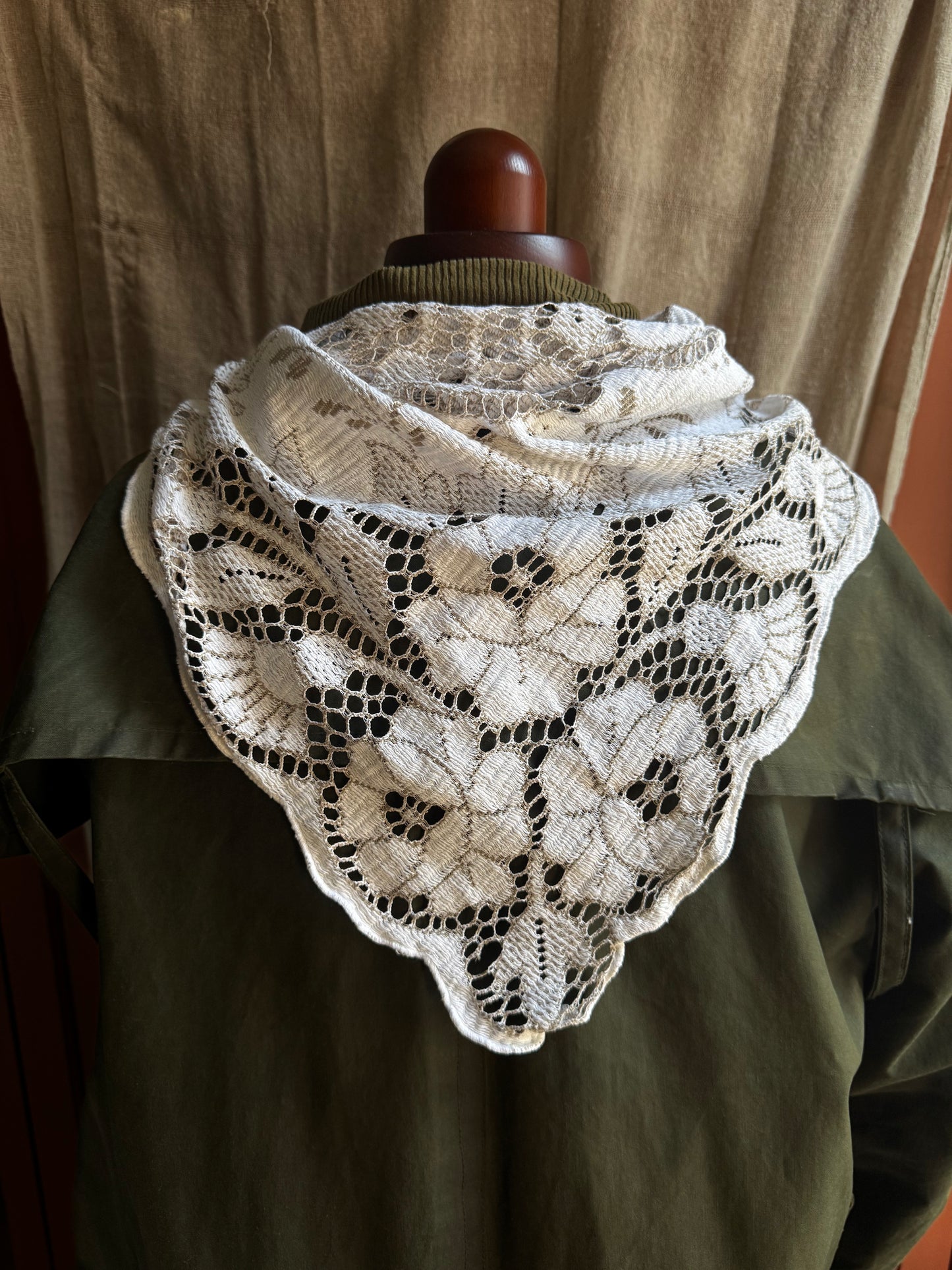 Handmade Vintage Lace Scarf – One of a Kind Everyday Heirloom