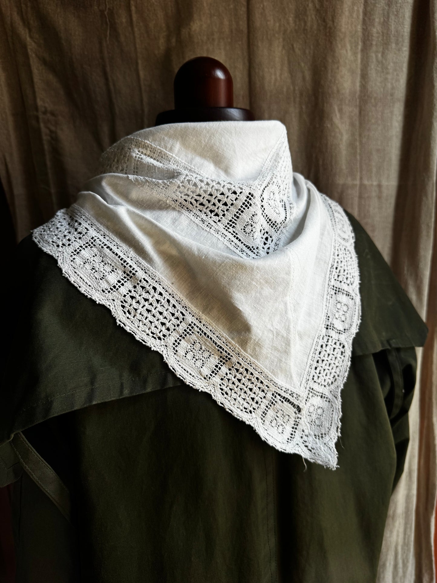 Handmade Vintage Linen Scarf – One of a Kind Everyday Heirloom