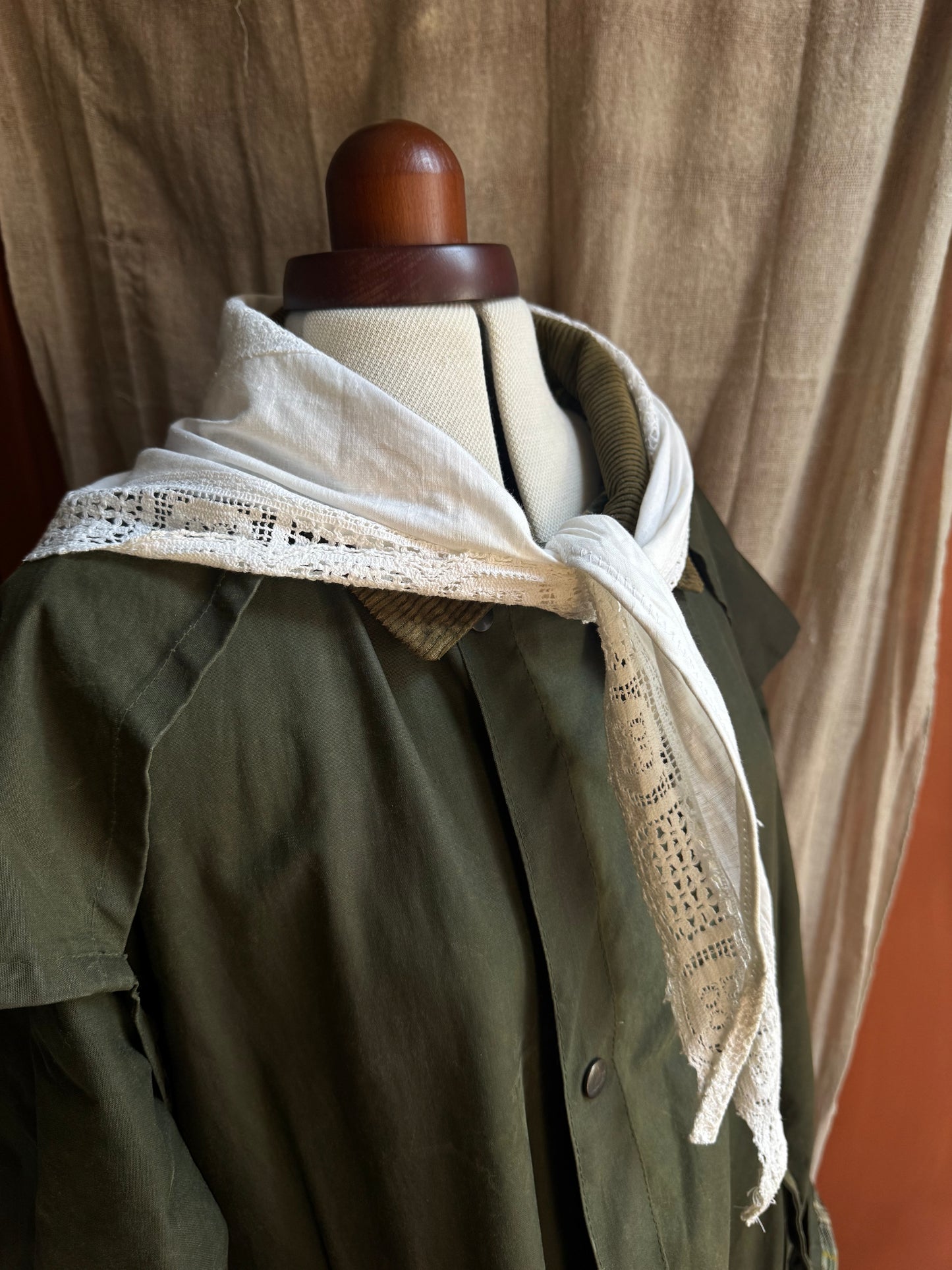 Handmade Vintage Linen Scarf – One of a Kind Everyday Heirloom