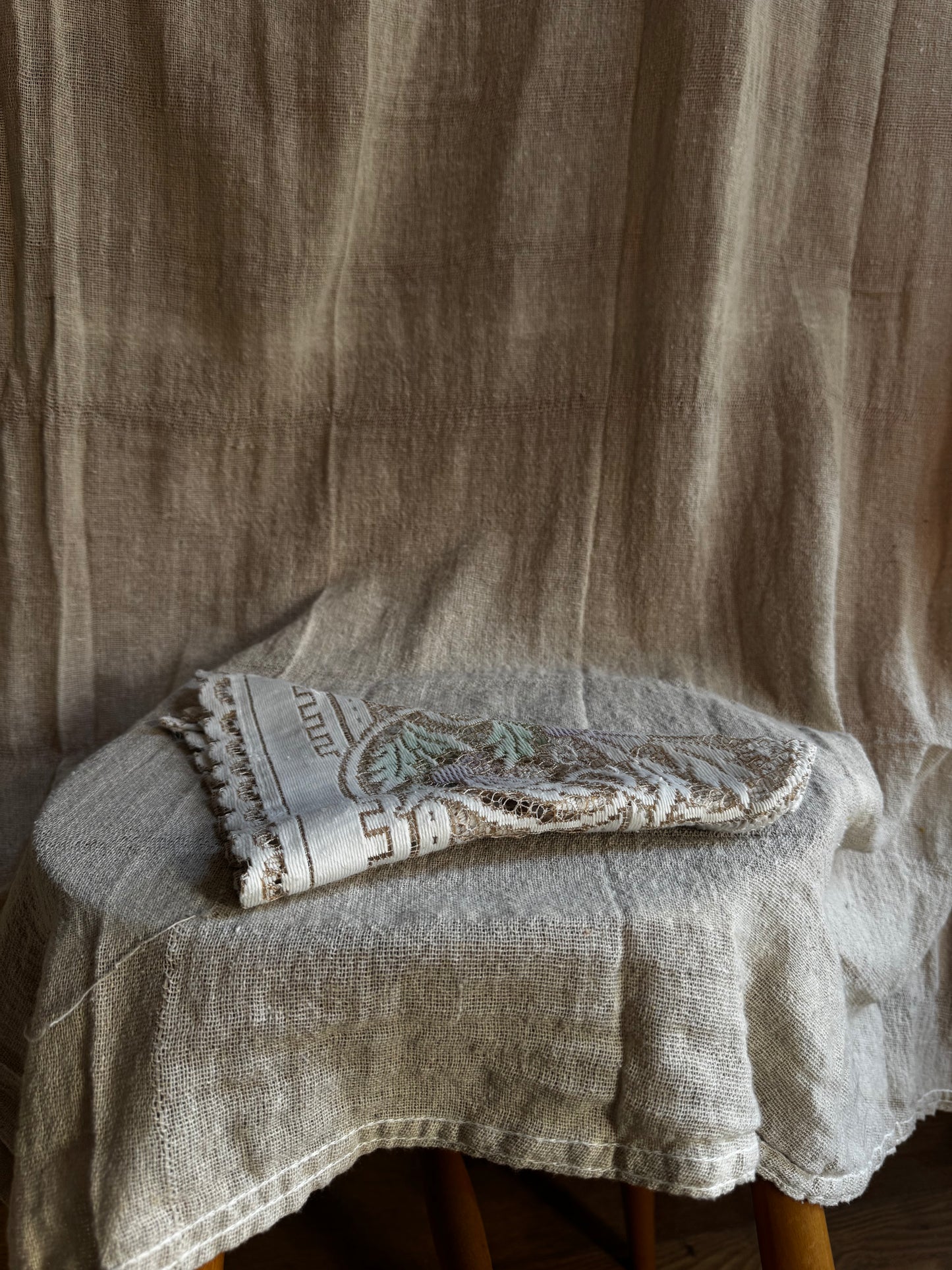 Small Handmade Vintage Lace neckerchief – One of a Kind Everyday Heirloom