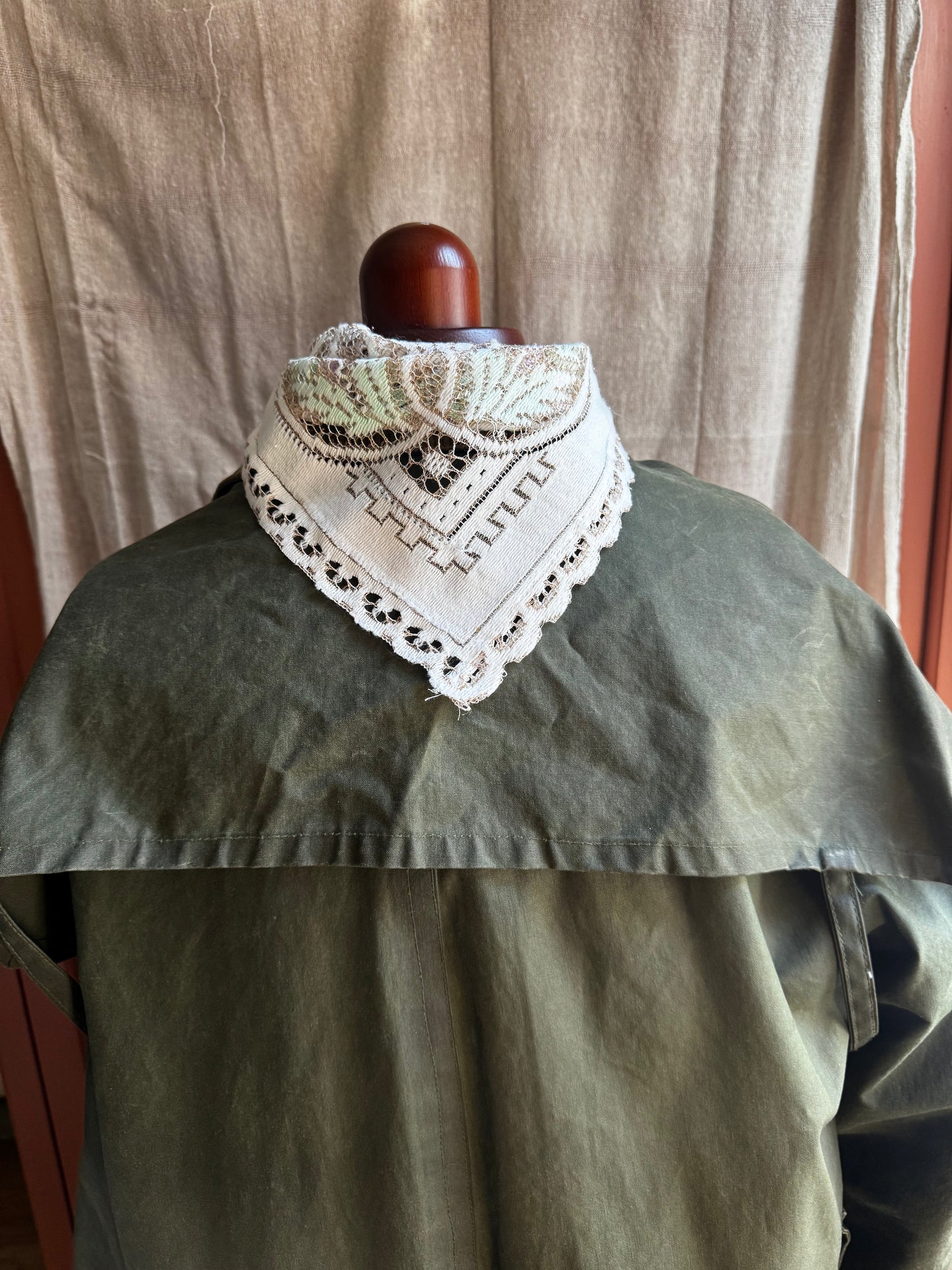 Small Handmade Vintage Lace neckerchief – One of a Kind Everyday Heirloom