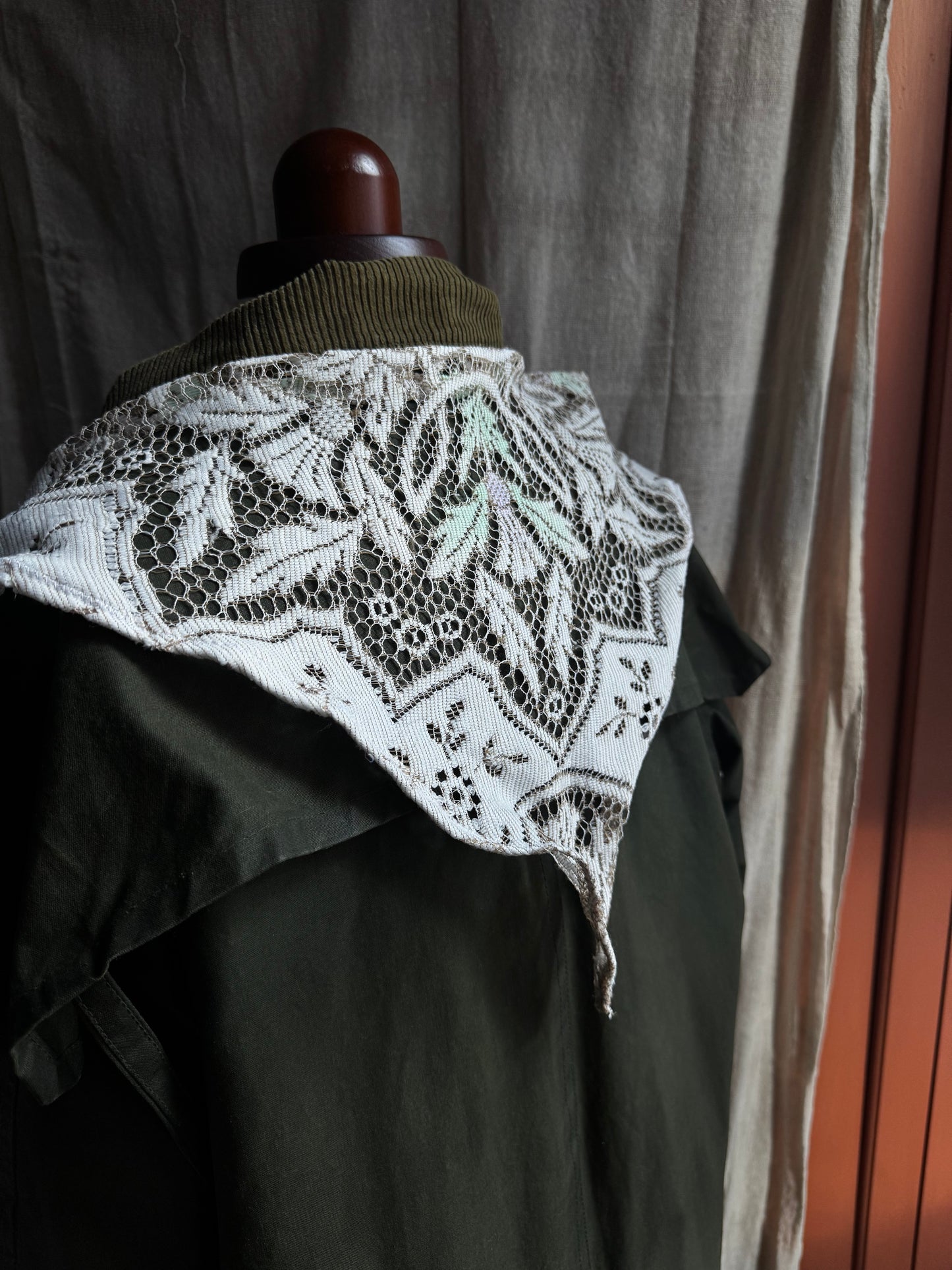 Small Handmade Vintage Lace Neckerchief – One of a Kind Everyday Heirloom