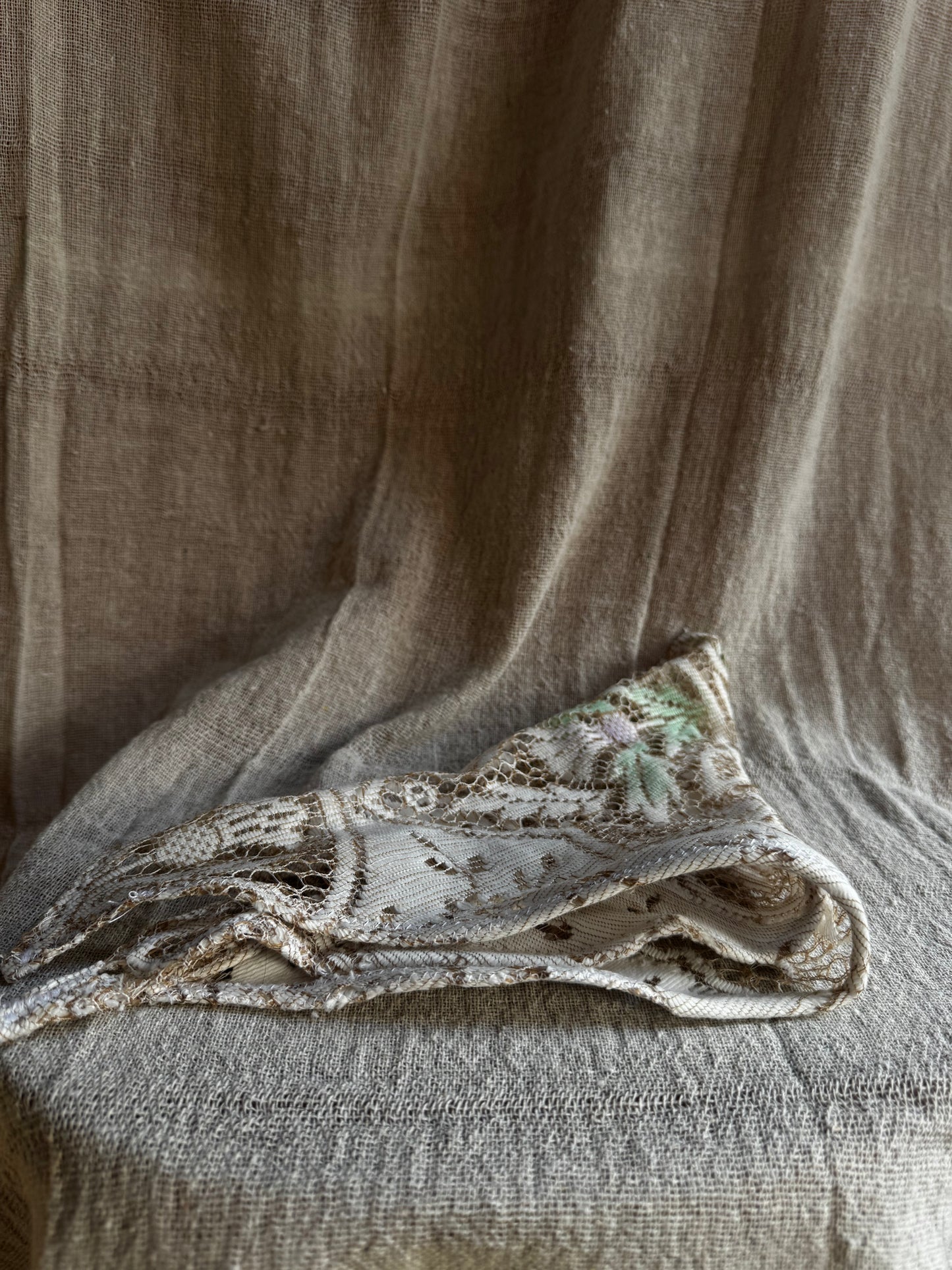 Small Handmade Vintage Lace Neckerchief – One of a Kind Everyday Heirloom