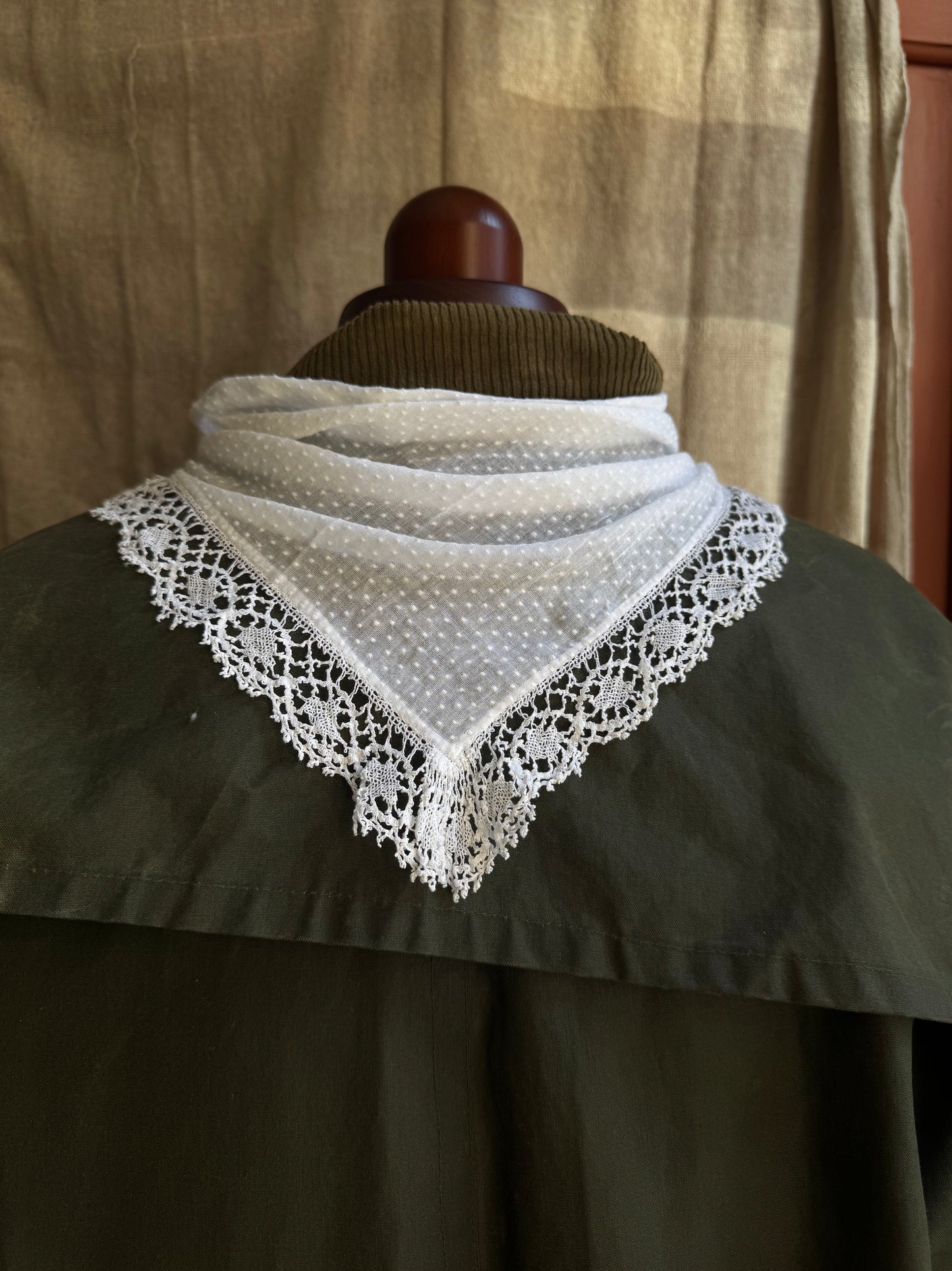 Small Handmade Vintage Lace Scarf – One of a Kind Everyday Heirloom